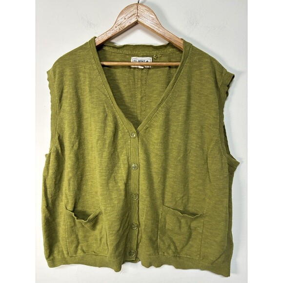 Fat Face Sweaters - Fat Face Summer Knit Cardigan Vest Olive Green Size Us 18 Button Down